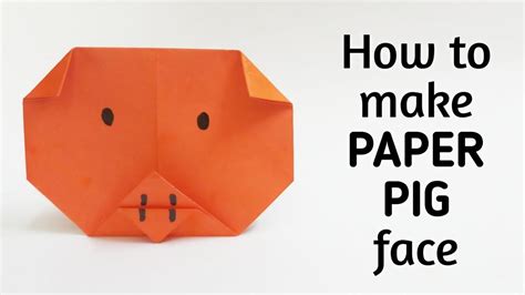 How to make an origami paper pig face, Origami. Paper Folding Craft ...