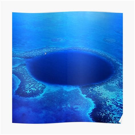 "Great Blue Hole Aerial Photo, Belize Art Photo" Poster for Sale by ...