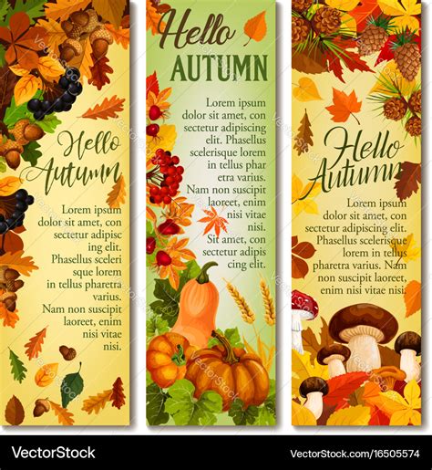 Autumn falling leaf september forest banner Vector Image