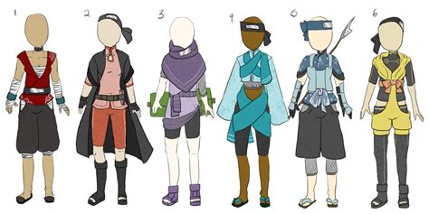 Shinobi Outfits for Adoption by RaineyDazez on DeviantArt