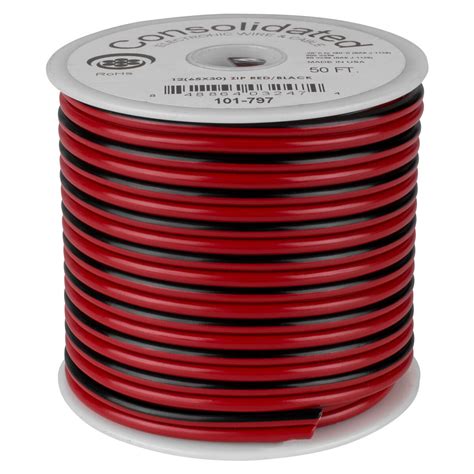 Consolidated 12 AWG 2-conductor Power Speaker Wire 50 ft. (Red/Black)