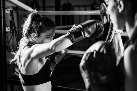 Premium Photo | Women on boxing training