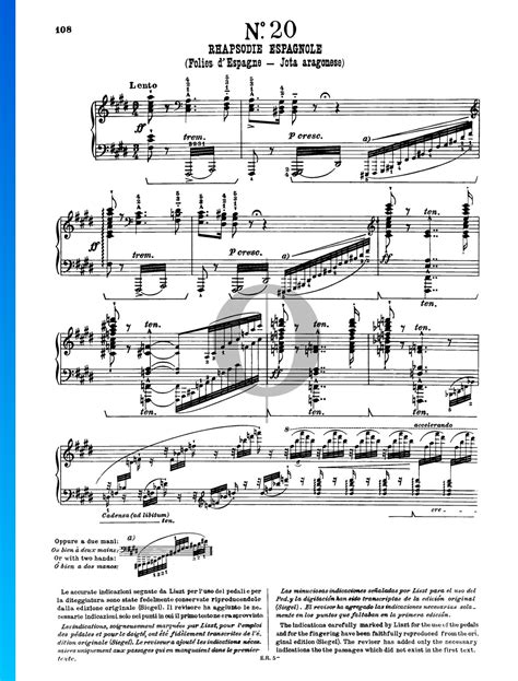 Rhapsodie espagnole, S. 254 (Franz Liszt) Piano Sheet Music - OKTAV
