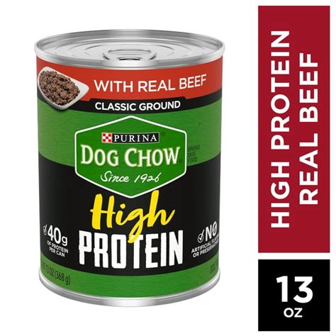 Purina Dog Chow High Protein Pate Wet Dog Food, High Protein With Real Beef, 13 oz. Can ...