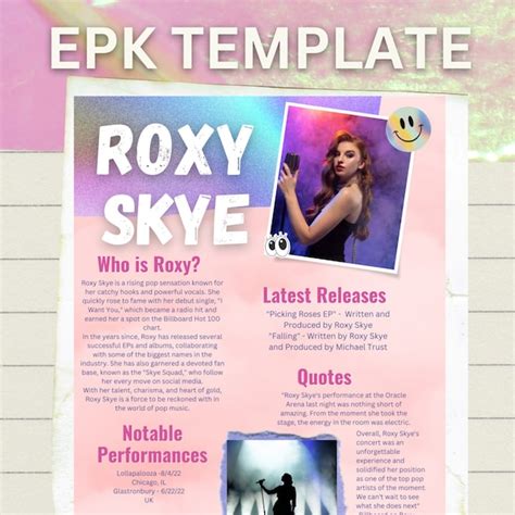 Music Artist Epk Template - Etsy