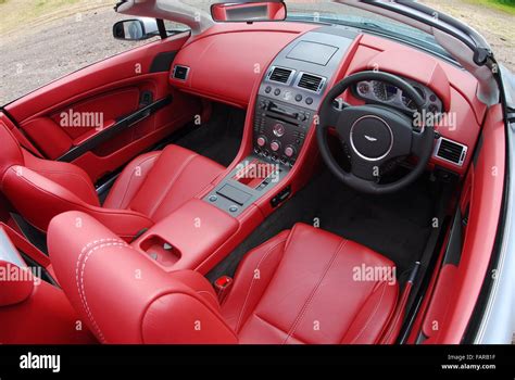 2007 Aston Martin Vantage convertible super car, red leather interior ...