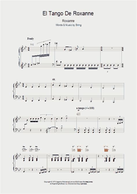 El Tango De Roxanne Piano Sheet Music | OnlinePianist