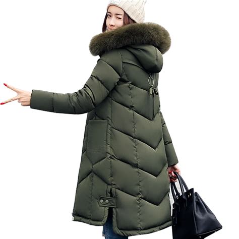 Women jackets 2018 Fur Hooded Jacket for women Padded Cotton Down ...