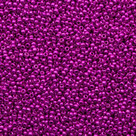 50g Czech Seed Bead 10/0 Metallic Fuchsia (18325) | Aura Crystals, LLC