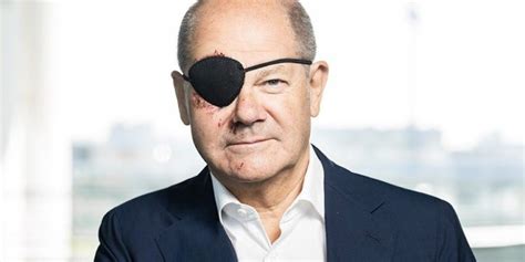 Olaf Scholz dons eyepatch after accident and encourages public to mock ...