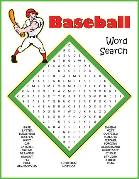 Baseball Word Searches | Activity Shelter