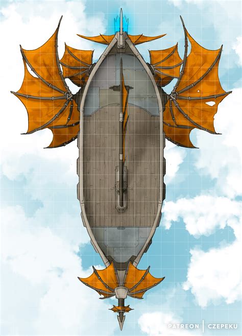 [18x25] The Lion Fin Airship [Battlemap] : r/FantasyMaps