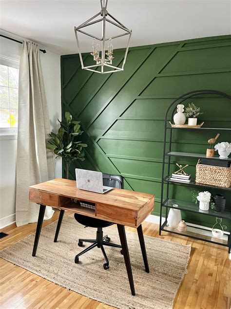Green Accent Wall Office Inspiration | Green office design, Green home ...