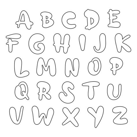 Big Printable Bubble Letters Alphabet | Bubble letters, Bubble letter ...