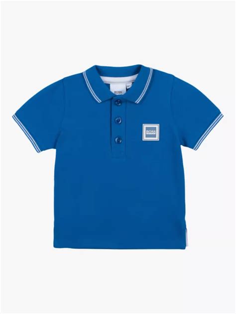 HUGO BOSS Baby Logo Short Sleeve Polo Shirt, Pale Blue, 9 months