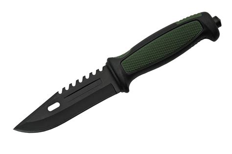 Tactical Knife | Black 4.25" Fixed-Blade Glass Breaker Handl