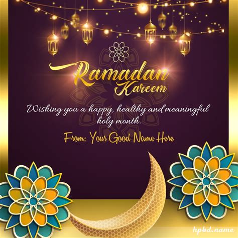 Best Wishes For Ramadan Kareem Cards With Name Edit