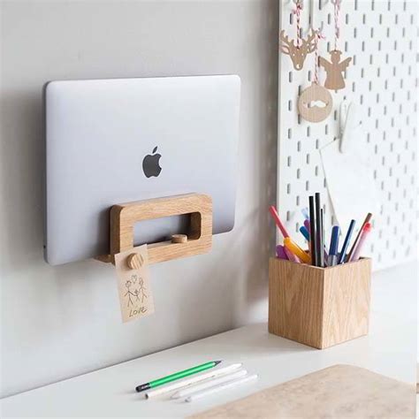 Handmade Wooden Wall-Mounted Laptop Holder with 2 Magnets | LaptrinhX ...