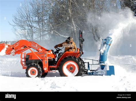 Snow blowing in Nova Scotia Stock Photo - Alamy