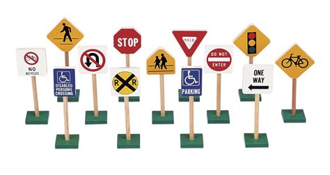 Guidecraft Block Play Traffic Signs set of 7