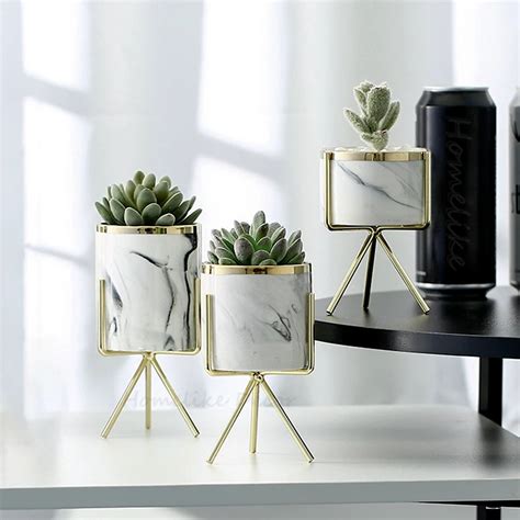 White Ceramic Plant Pot With Stand : Flora Bunda 8 In 2 Tone White Ceramic Pot On Wood Stand Mid ...