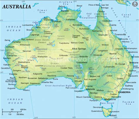 Political Map Of Australia Continent