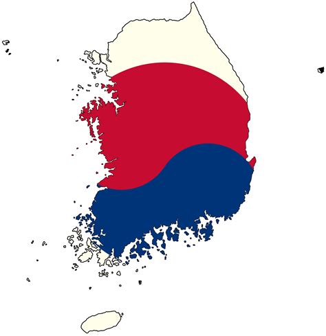 South Korea Flag Map - Mapsof.Net