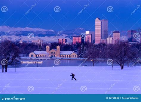 Denver Colorado Skyline in Snow Feb 2013 Editorial Image - Image of ...