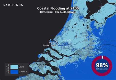 Sea Level Rise Projection Map - Rotterdam | Earth.Org - Past | Present | Future