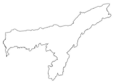 Assam Outline Map | Assam Blank Map