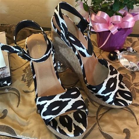 Foschini Brand New With Tags Zebra Silk SandalsNWT | Wedge Heels ...