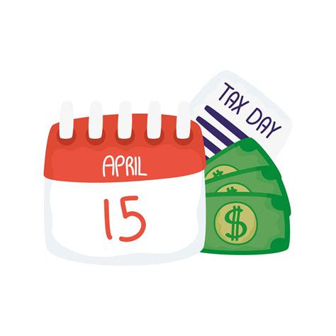 Tax day april 15 calendar with document and bills vector design 1870628 ...