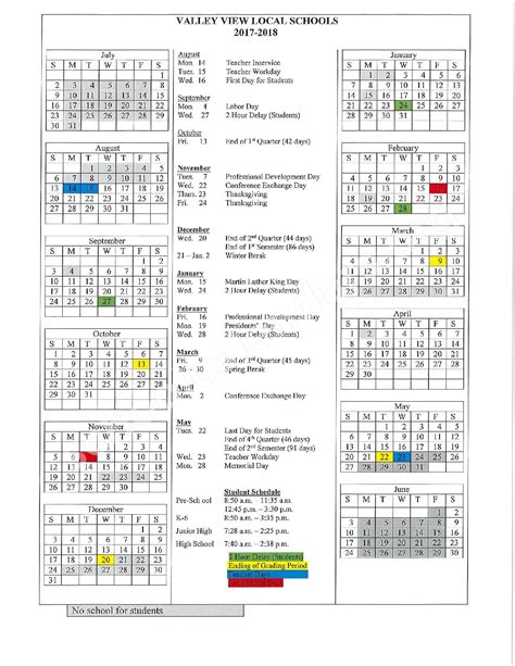 Valley View School District Calendar 2024 - Schoolcalendars.net