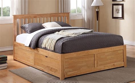 Pentre Wooden Fixed Drawer Double Bed | Furniture Choice