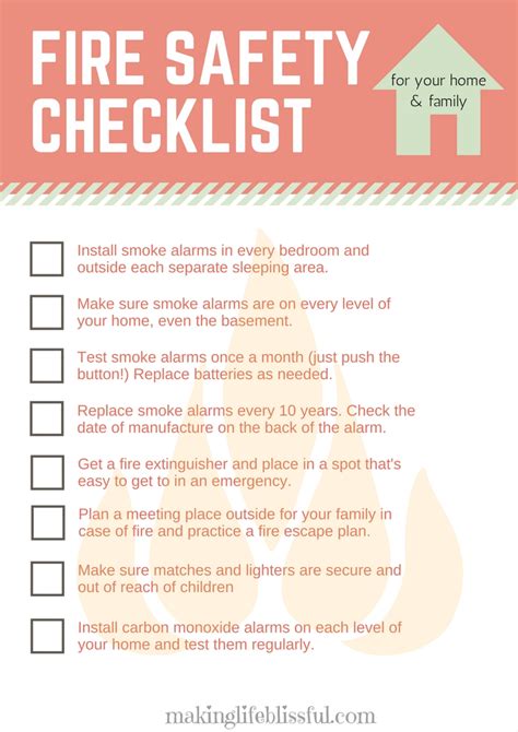 Printable Fire Inspection Checklist Template