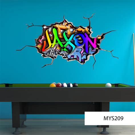 WALL DECALS STICKER 3d Graffiti Decals My Sticky Wall Decal | Etsy