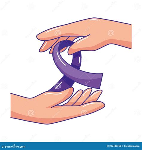 Epilepsy hands with ribbon stock vector. Illustration of isolated - 297483750