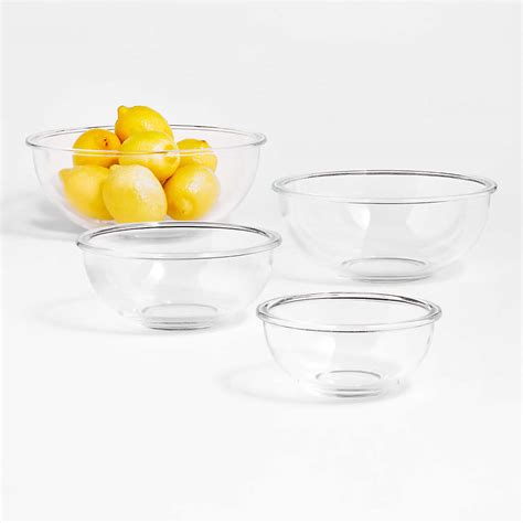 Nesting Glass Mixing Bowls, Set of 4 + Reviews | Crate & Barrel