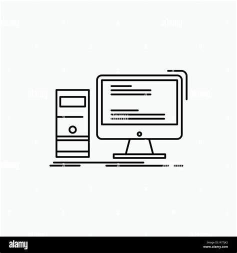 Computer, desktop, gaming, pc, personal Line Icon. Vector isolated ...