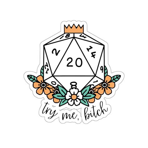 Dnd Stickers Dungeon and Dragon Sticker D20 Sticker - Etsy