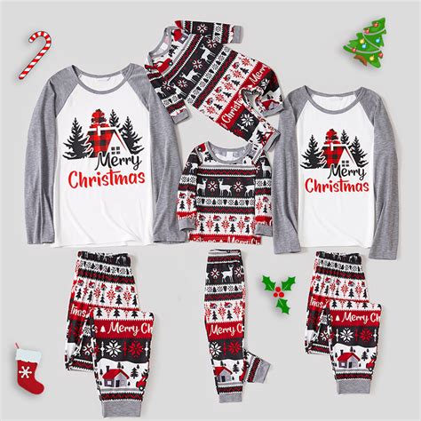 Plus Size Christmas Family Matching Pajamas Merry Christmas Tree Grey ...