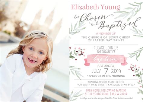 Lds Baptism Invitations