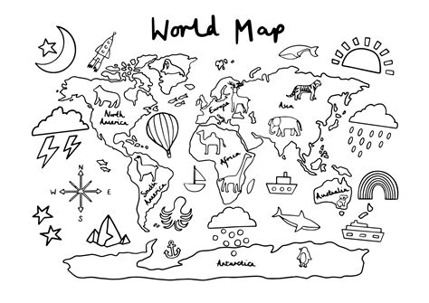 World Map Colouring Printable – Kid of the Village