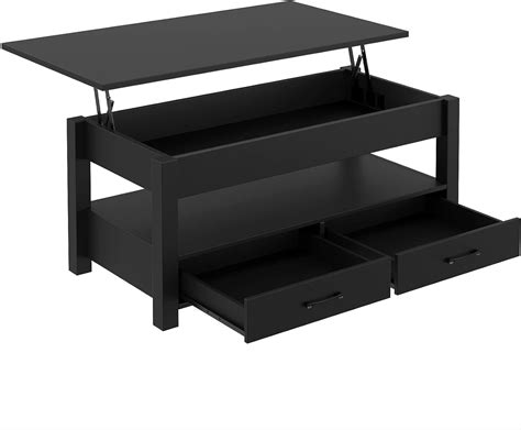 Amazon.com: Rolanstar Coffee Table, Lift Top Coffee Table with Drawers and Hidden Compartment ...
