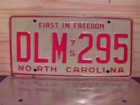 1975 North Carolina NC License Plate Tag DLM-295