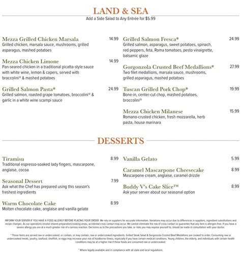 Brio Italian Grille Menu With Prices (Updated: May 2024)