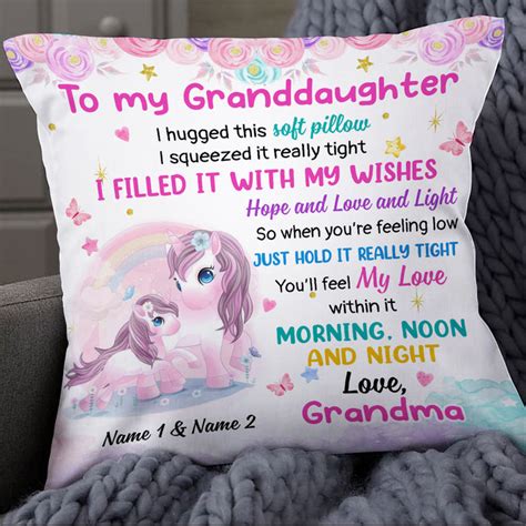 Personalized Unicorn Granddaughter Hug This Pillow JR193 24O25 - Famvibe