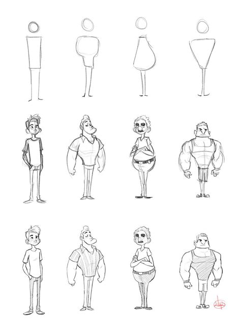 Character Shape Sketching 1 (with video link) by LuigiL.deviantart.com | Character design ...