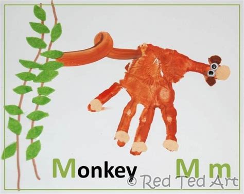 Handprint Alphabet - M for Monkey - Red Ted Art - Kids Crafts