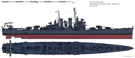 USS Helena CL-50 (July 1943) - Measure 21 by ColosseumSB on DeviantArt